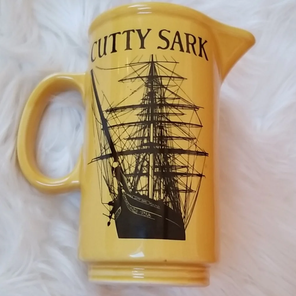 Catty Sark Yellow Black Sailboat Boat Bar Pitcher